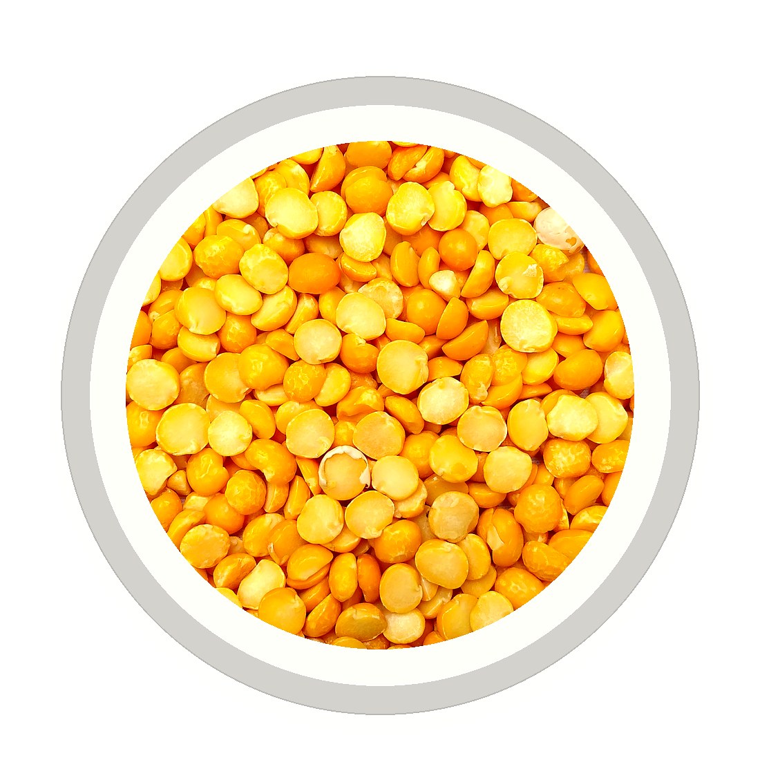 Tur / arhar-style yellow split pulses in a bowl
